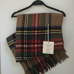 Made in Italy Nido Notte Oversized Plaid Throw Blanket NWT